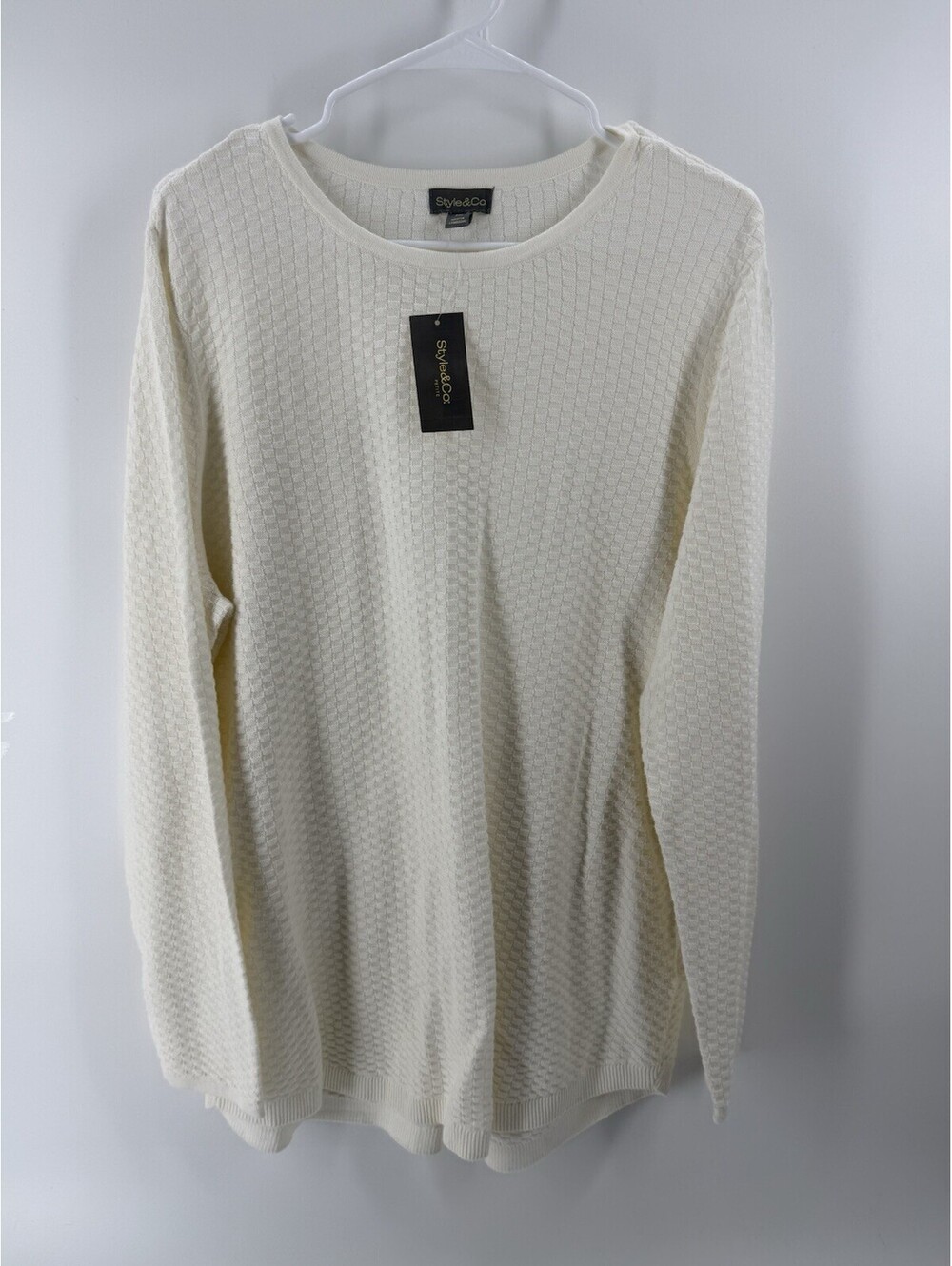 NWT $49 STYLE&CO Fall  Sweater P XL Beige Cotton